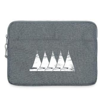 Segelschiff Zeichnung - Laptoptasche 15" - Grau meliert - Vorne