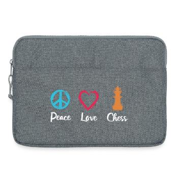 Paix Amour Échecs - Sacoche pour ordinateur portable 15 pouces - gris chiné - Devant