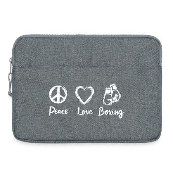 Peace Love Boxe - Sacoche pour ordinateur portable 15 pouces - gris chiné - Devant
