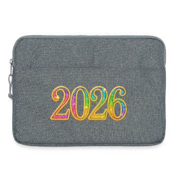Silvester Neujahr | Funkelnde Jahreszahl 2026 - Laptoptasche 15" - Grau meliert - Vorne