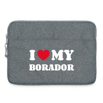 J’aime mon propriétaire de chien Borador - Sacoche pour ordinateur portable 15 pouces - gris chiné - Devant