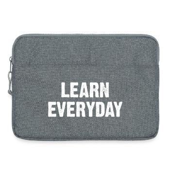 Learn Everyday Bold Typography - Laptop bag 15" - heather grey - Front