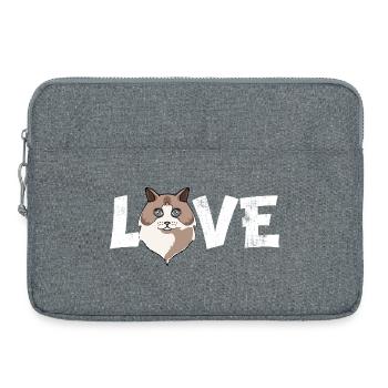 Ragdoll Chat Amateur de Chat Maman Chat Papa Chaton - Sacoche pour ordinateur portable 15 pouces - gris chiné - Devant
