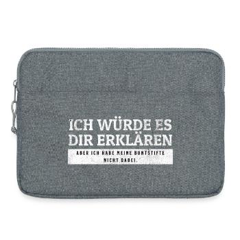 SARKASMUS - Keine Erklärung ohne Buntstifte - Laptoptasche 15" - Grau meliert - Vorne