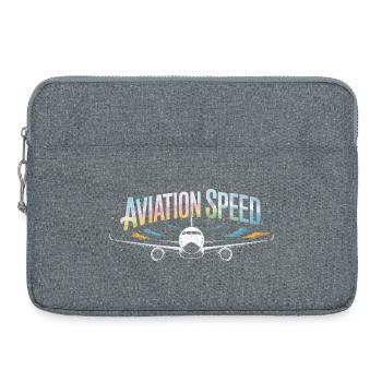 Avions de passagers à vitesse aéronautique volant - Sacoche pour ordinateur portable 15 pouces - gris chiné - Devant