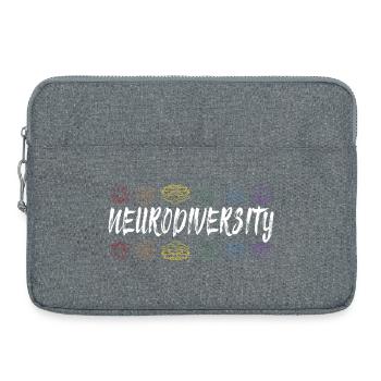 Neurodiversité Typographie florale arc-en-ciel - Sacoche pour ordinateur portable 15 pouces - gris chiné - Devant