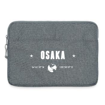 Osaka, Japon, coordonnées : planète Terre blanche - Sacoche pour ordinateur portable 15 pouces - gris chiné - Devant