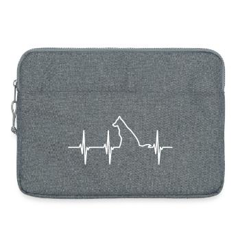 Ligne d’ECG pour chiens - Sacoche pour ordinateur portable 15 pouces - gris chiné - Devant