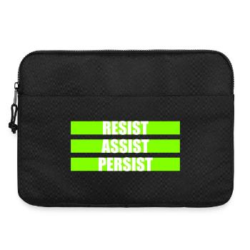 Resist Assist Persist Aktivismus Motivation Logo - Laptoptasche 15" - Schwarz - Vorne