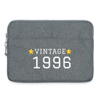 VINTAGE_1996_texte_blanc_etoiles_jaunes_sans_ - Sacoche pour ordinateur portable 15 pouces - gris chiné - Devant