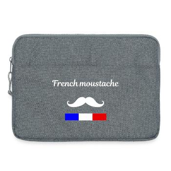 French Moustache - Sacoche pour ordinateur portable 15 pouces - gris chiné - Devant