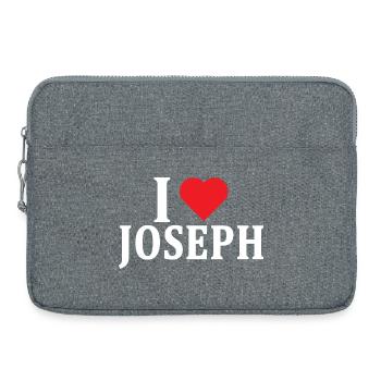 t-shirt prénom J’adore Joseph t-shirt idée cadeau - Sacoche pour ordinateur portable 15 pouces - gris chiné - Devant