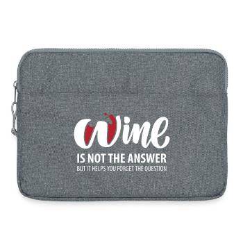 Wein ist nicht die Antwort (dunkel) - Laptoptasche 15" - Grau meliert - Vorne