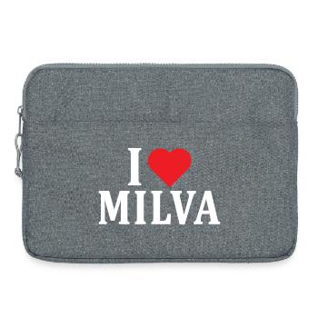 T-Shirt Name I love Milva T-Shirt Geschenkidee - Laptoptasche 15" - Grau meliert - Vorne