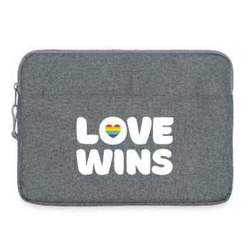 Mois de la fierté LGBTQ - L’amour gagne - Sacoche pour ordinateur portable 15 pouces - gris chiné - Devant