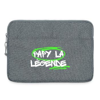 Cadeau personnalisé Humour Papy la légende - Sacoche pour ordinateur portable 15 pouces - gris chiné - Devant