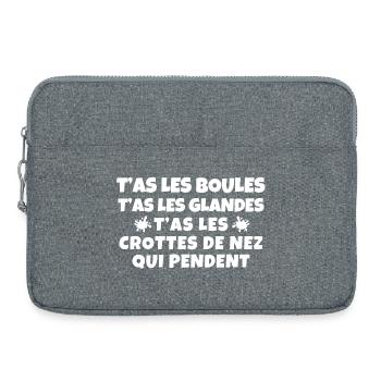 Jealousy, booger, funny phrases - Laptop bag 15" - heather grey - Front