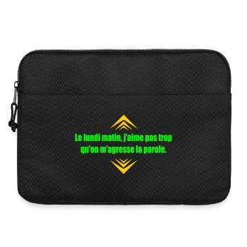 Citation humoristique sur le lundi matin - Sacoche pour ordinateur portable 15 pouces - noir - Devant