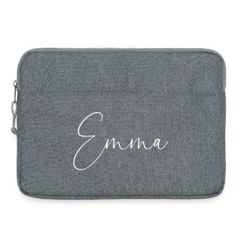 Emma / Handwriting Personalized Design (White) - Laptop bag 15" - heather grey - Front