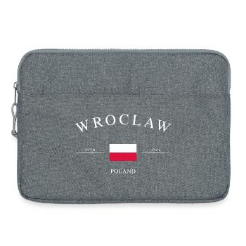 Wrocław, Pologne – Souvenir et cadeau de vacances - Sacoche pour ordinateur portable 15 pouces - gris chiné - Devant