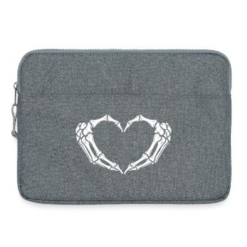 Skeleton Hands Heart — Spooky Halloween Skeleton - Sacoche pour ordinateur portable 15 pouces - gris chiné - Devant