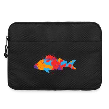 Bunter Barsch Angler Design Barsche Angeln Fischen - Laptoptasche 15" - Schwarz - Vorne