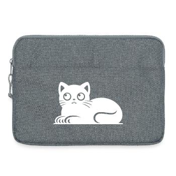 Cute Cat Cat Tattoo Style Drawing - Laptop bag 15" - heather grey - Front