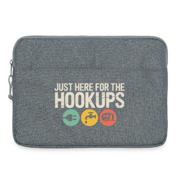Hookup-Trio: Plug, Tap, Camper - Laptoptasche 15" - Grau meliert - Vorne
