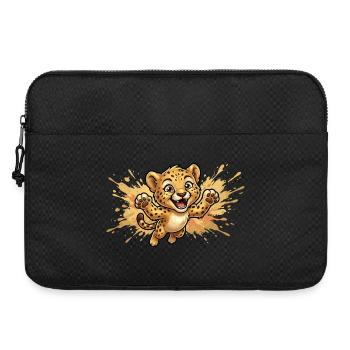 Springender Leopardenjunge - Laptoptasche 15" - Schwarz - Vorne