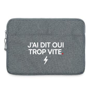 I SAID OR I TOO FAST | Office Humor - Laptop bag 15" - heather grey - Front
