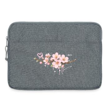 Kirschblüten Zweig im Graffiti Stil   - Laptoptasche 15" - Grau meliert - Vorne
