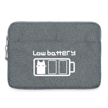 Low battery cat - Laptop bag 15" - heather grey - Front