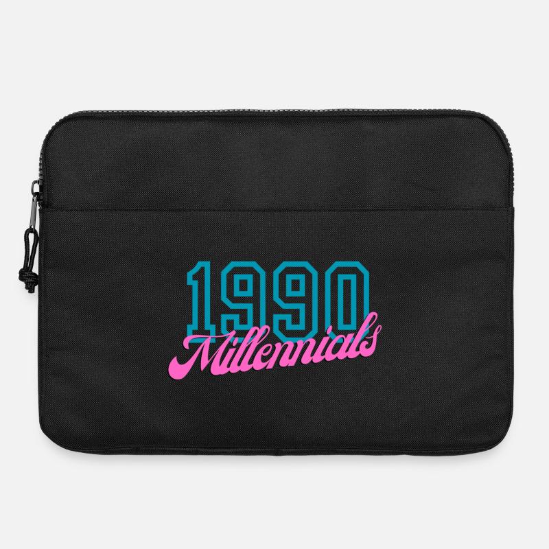 Retro 1990 Millennial Digitaler Stil Design - Laptoptasche 15" - Schwarz