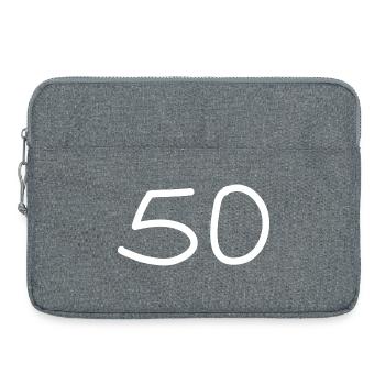 50th birthday fifty number white - Laptop bag 15" - heather grey - Front