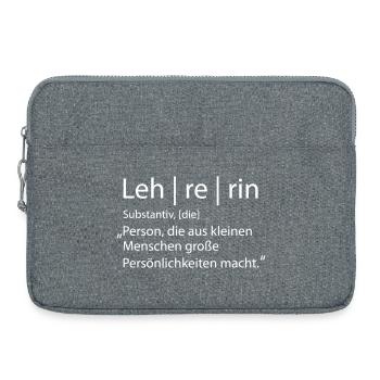 Lehrerin - Laptoptasche 15" - Grau meliert - Vorne