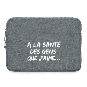 Apéritif, santé bonheur - Sacoche pour ordinateur portable 15 pouces - gris chiné - Devant