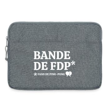 ping-pong, fan de ping-pong, club de ping-pong - Sacoche pour ordinateur portable 15 pouces - gris chiné - Devant