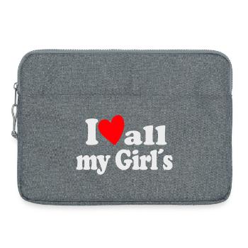 I Love all my Girls - Laptop bag 15" - heather grey - Front