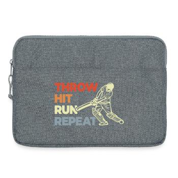Throw Hit Run Repeat - Laptop bag 15" - heather grey - Front