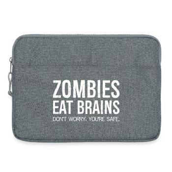 Zombies Eat Brains Funny Shirt - Laptop bag 15" - heather grey - Front