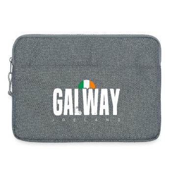 Galway Ireland Distressed Text Logo - Laptop bag 15" - heather grey - Front