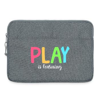 Jouer, c’est apprendre, préscolaire, préscolaire, maternelle - Sacoche pour ordinateur portable 15 pouces - gris chiné - Devant