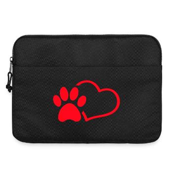 Pfotenherz Silhouette - Laptoptasche 15" - Schwarz - Vorne