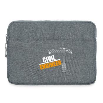 Bauingenieur Kran Motiv - Laptoptasche 15" - Grau meliert - Vorne