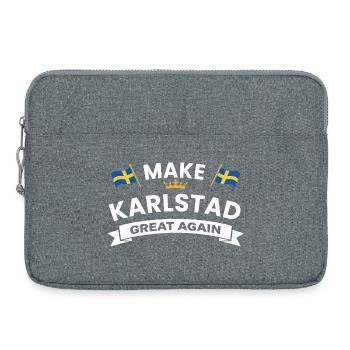Karlstad Stor, encore une fois – drapeau et couronne - Sacoche pour ordinateur portable 15 pouces - gris chiné - Devant