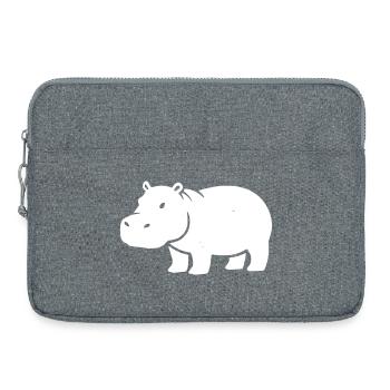 Nilpferd Silhouette Weiß - Laptoptasche 15" - Grau meliert - Vorne