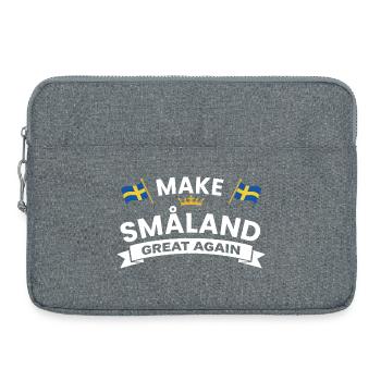 Småland Flag Ribbon Crown - Laptop bag 15" - heather grey - Front