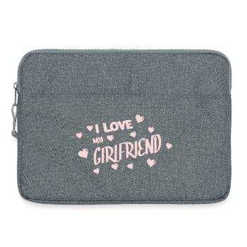 I love my girlfriend - Laptop bag 15" - heather grey - Front