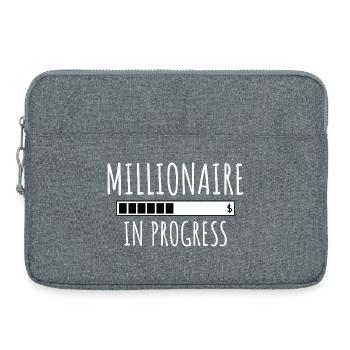 Millionaire In Progress – Motivational Design - Laptop bag 15" - heather grey - Front