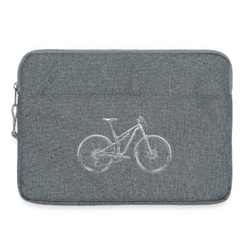 MTB Zeichnung – Geschenk für Mountainbiker - Laptoptasche 15" - Grau meliert - Vorne
